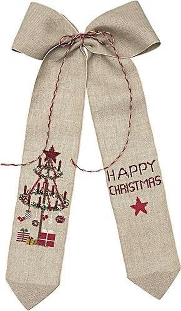 Rico Design borduurpakket Wandhangertje kerst: kerstboom happy chistmas  80069.52.00