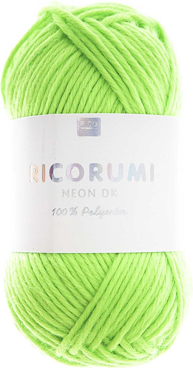 Ricorumi Neon groen - 1 mini acryl garen bol van 25 gram - pendikte 3 - 4 - looplengte 60 m.