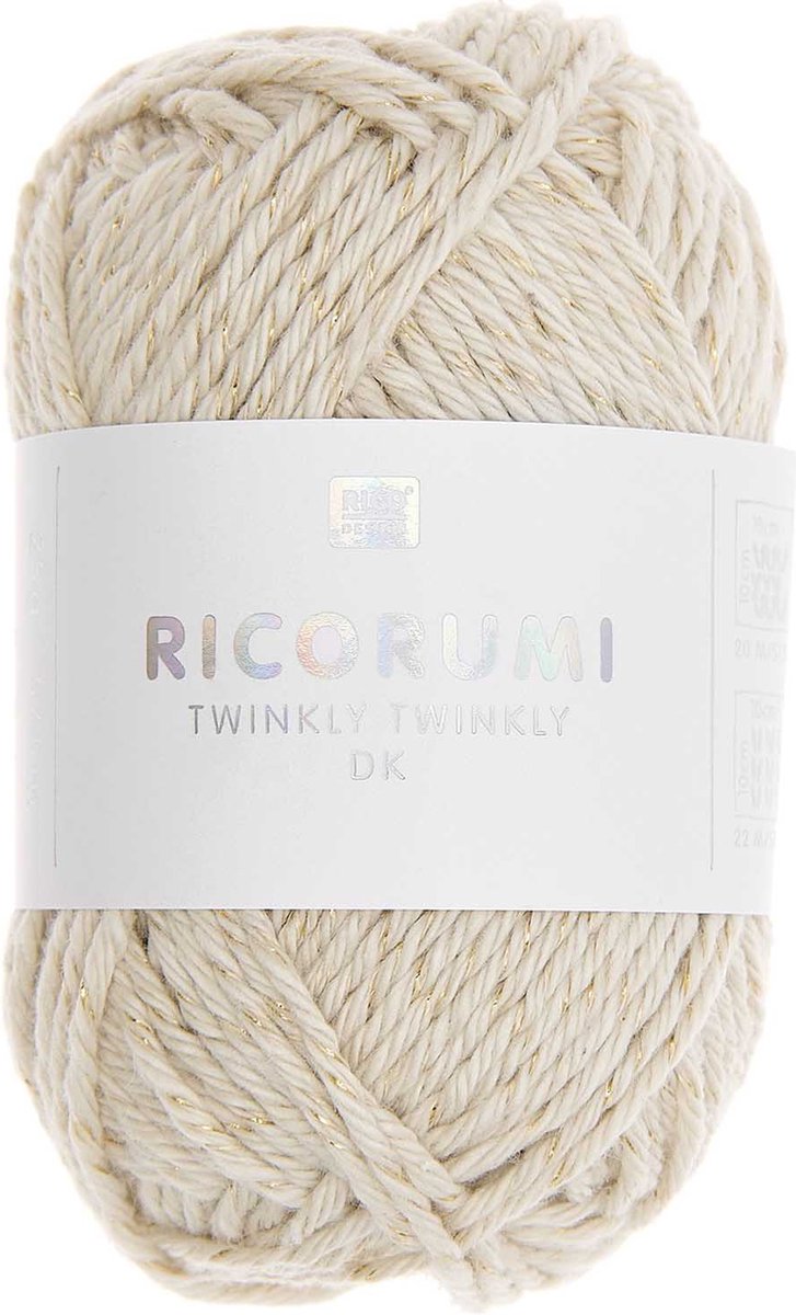 Ricorumi twinkly twinkly 003 beige - kleine bol katoengaren met glitter