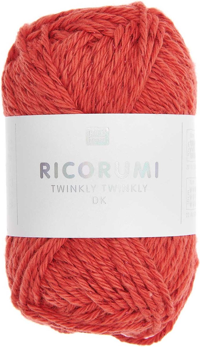 Ricorumi twinkly twinkly 009 rood - kleine bol katoengaren met glitter