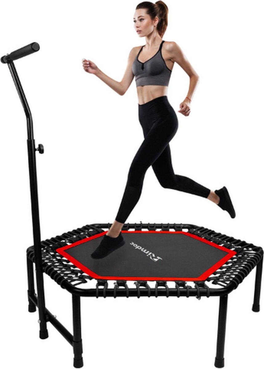 Fitness Trampoline - Met Armsteun - Opvouwbaar - Thuis Sporten - Geschikt Voor Binnen En Buiten - Volwassenen En Kinderen - 122 cm - Blauw