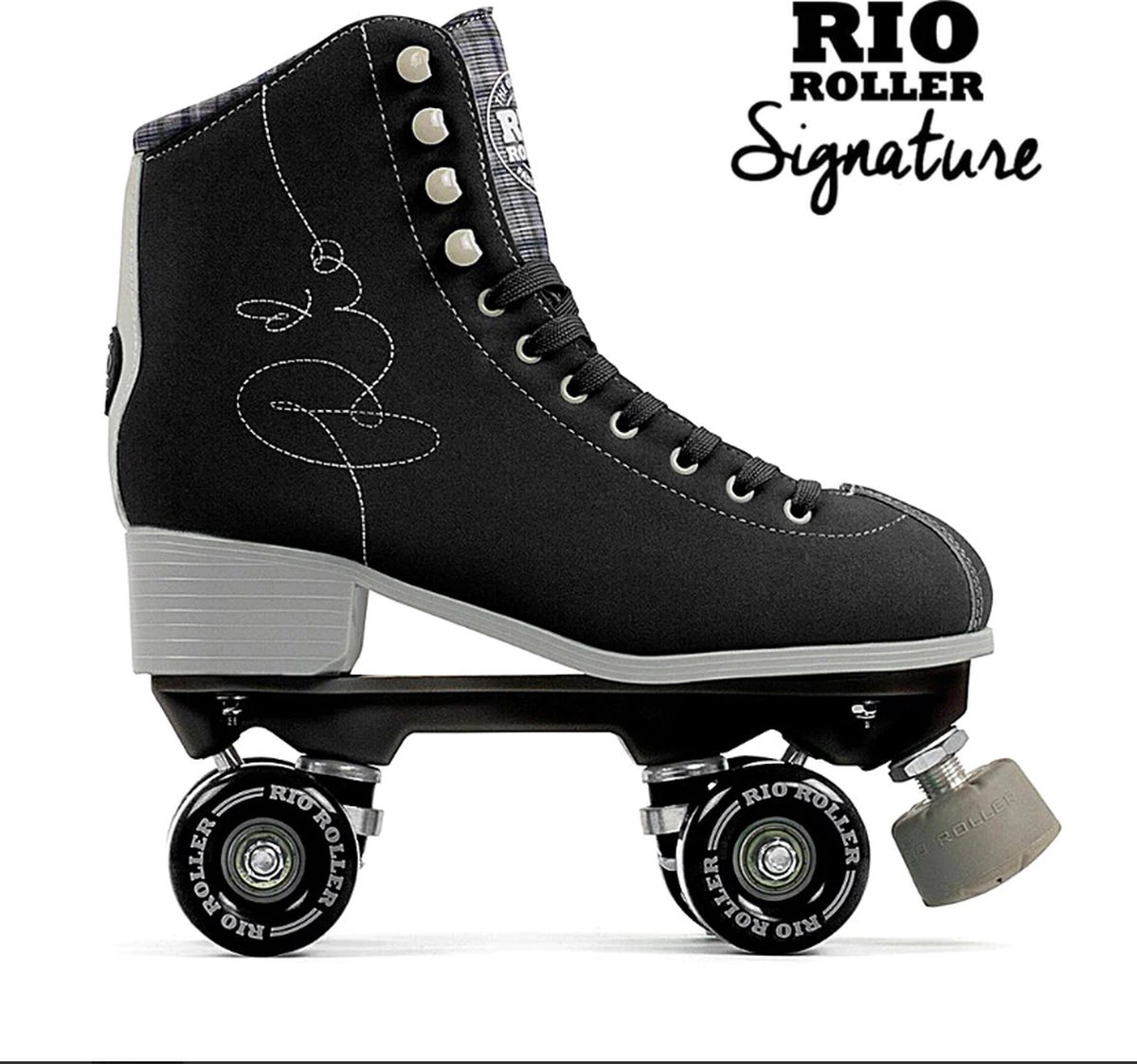 RIO ROLLER Signature Rolschaatsen / Rollerskates - Vegan vriendelijk - Zwart - Maat 44,5 (lengte binnenzooltje 27,8 cm)