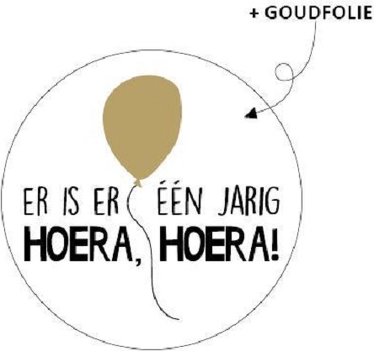 10x Sluitsticker Er is er een jarig hoera hoera! - RONA DESIGN®- Goudfolie ballon - 40 mm - Sluitzegel Feest - Sluitsticker - Uitdelen - inpakken - Traktatie - Verjaardag - Feest - Kinderfeest - Kinderverjaardag - Wensetiket