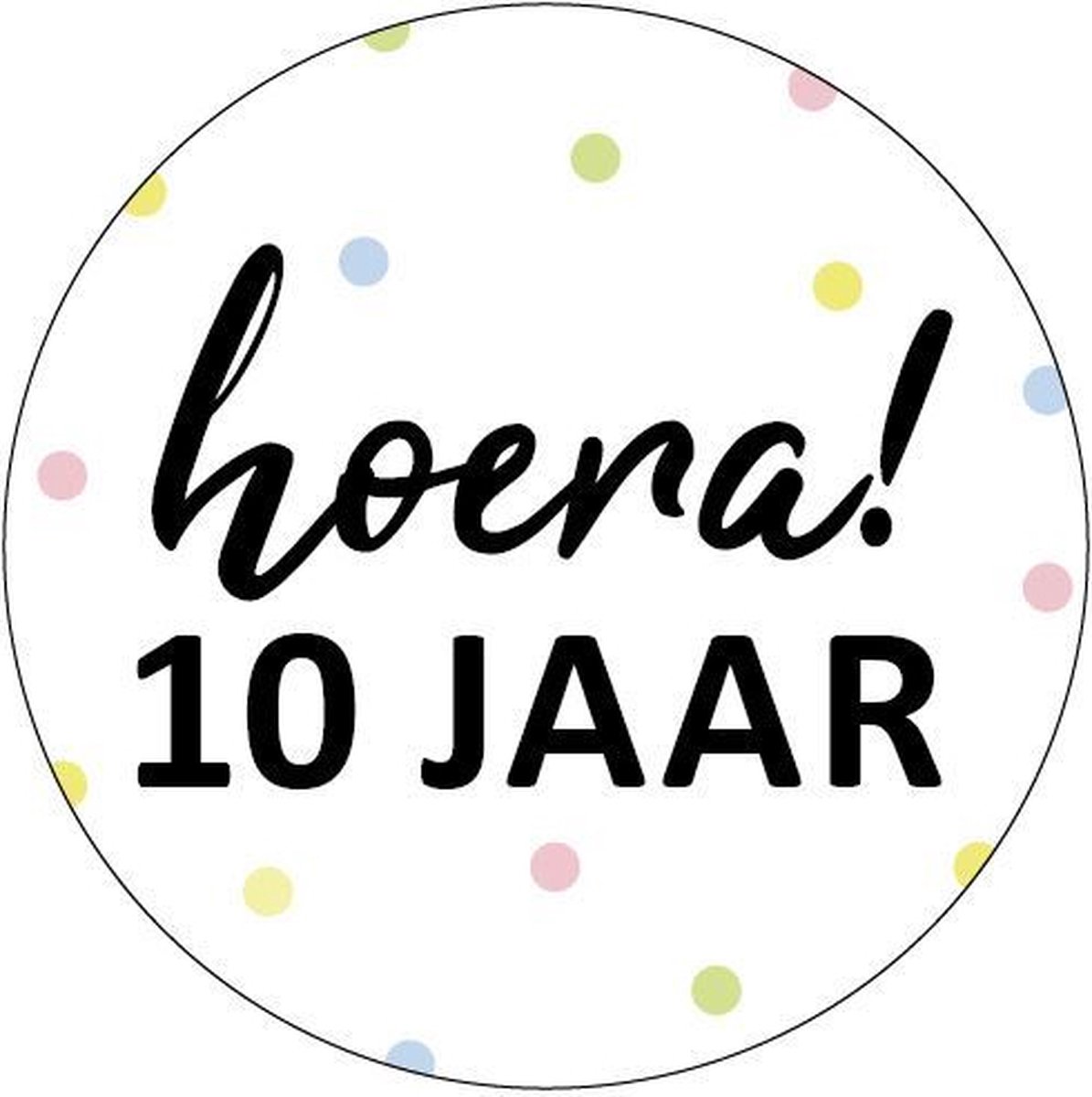 10x Sluitsticker Hoera 10 Jaar RONA DESIGN® - Sluitstickers - 40mm - Jarig - Hoera - Feest - Uitdelen - Sluitzegel - Traktatiesticker - Verjaardag - 10 Jaar - Traktatie - 10 Stuks - Stickers - Cadeausticker - Wensetiket