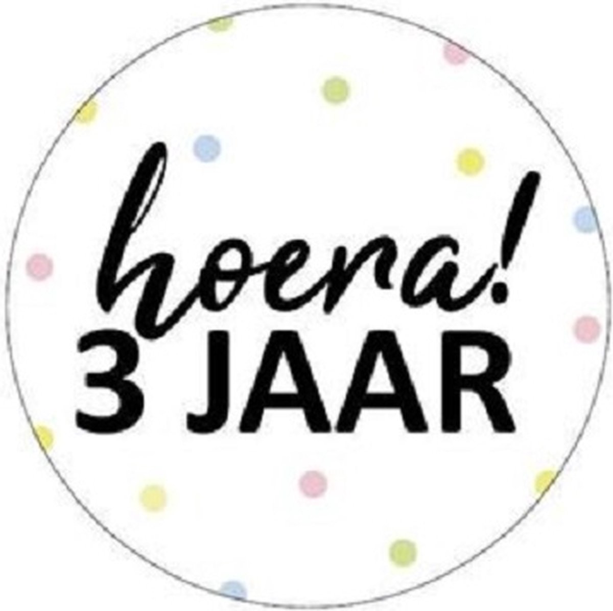 10x Sluitsticker Hoera 3 Jaar RONA DESIGN® - Sluitstickers - 40mm - Jarig - Hoera - Feest - Uitdelen - Sluitzegel - Traktatiesticker - Verjaardag - 3 Jaar - Traktatie - 10 Stuks - Stickers - Cadeausticker