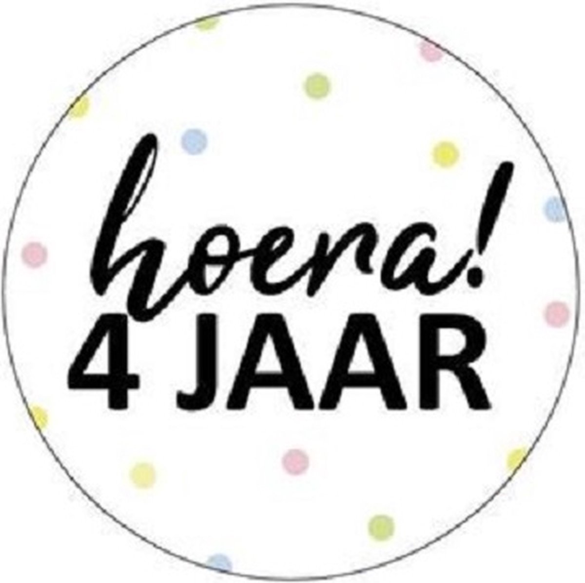 10x Sluitsticker Hoera 4 Jaar RONA DESIGN® - Sluitstickers - 40mm - Jarig - Hoera - Feest - Uitdelen - Sluitzegel - Traktatiesticker - Verjaardag - 4 Jaar - Traktatie - 10 Stuks - Stickers - Cadeausticker - Wensetiket