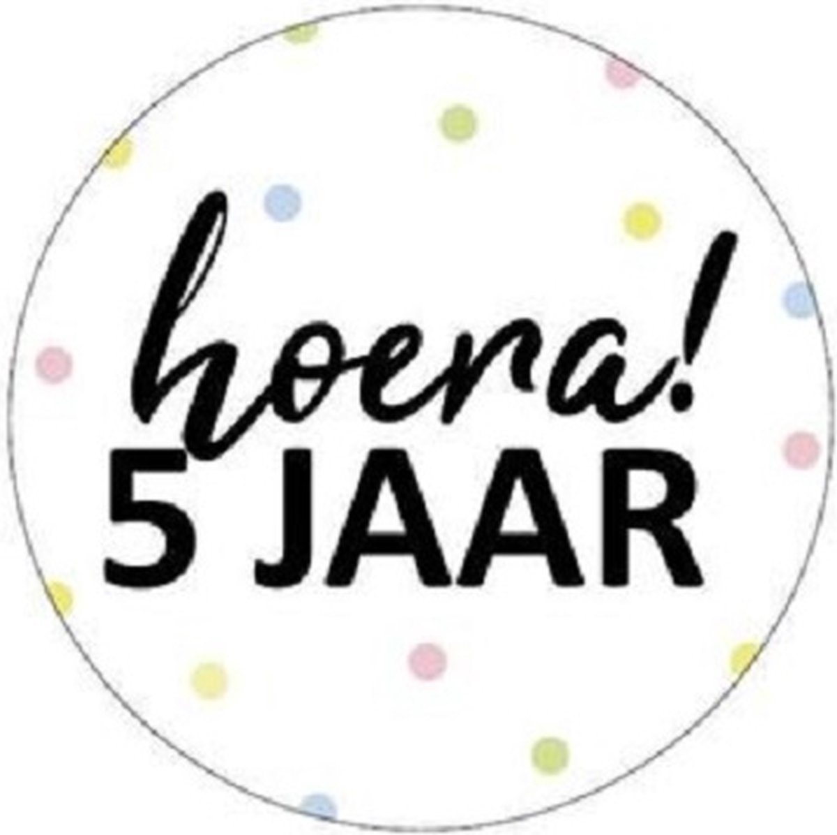 10x Sluitsticker Hoera 5 Jaar RONA DESIGN® - Sluitstickers - 40mm - Jarig - Hoera - Feest - Uitdelen - Sluitzegel - Traktatiesticker - Verjaardag - 5 Jaar - Traktatie - 10 Stuks - Stickers - Cadeausticker - Wensetiket