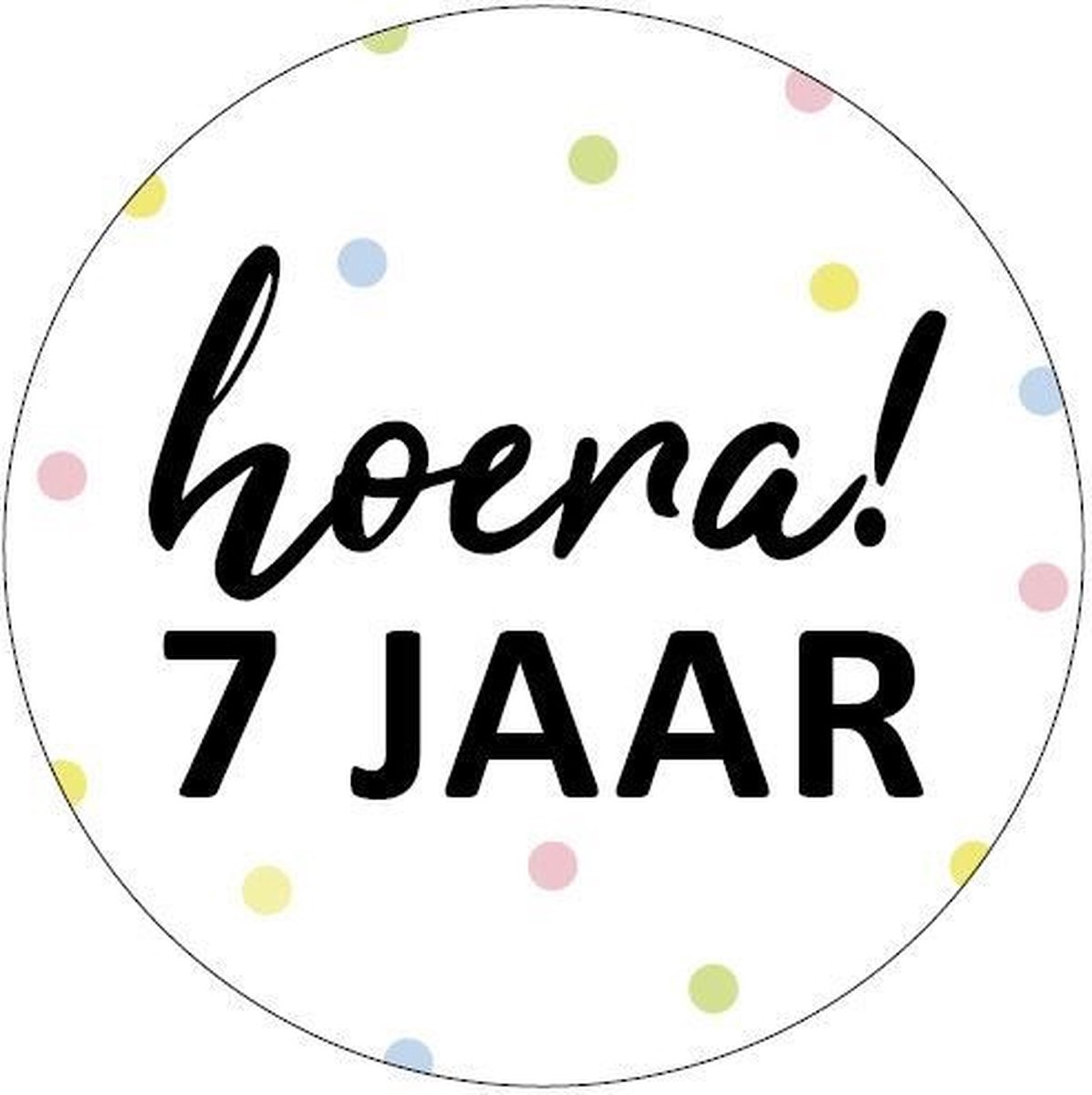 10x Sluitsticker Hoera 7 Jaar RONA DESIGN® - Sluitstickers - 40mm - Jarig - Hoera - Feest - Uitdelen - Sluitzegel - Traktatiesticker - Verjaardag - 7 Jaar - Traktatie - 10 Stuks - Stickers - Cadeausticker - Wensetiket