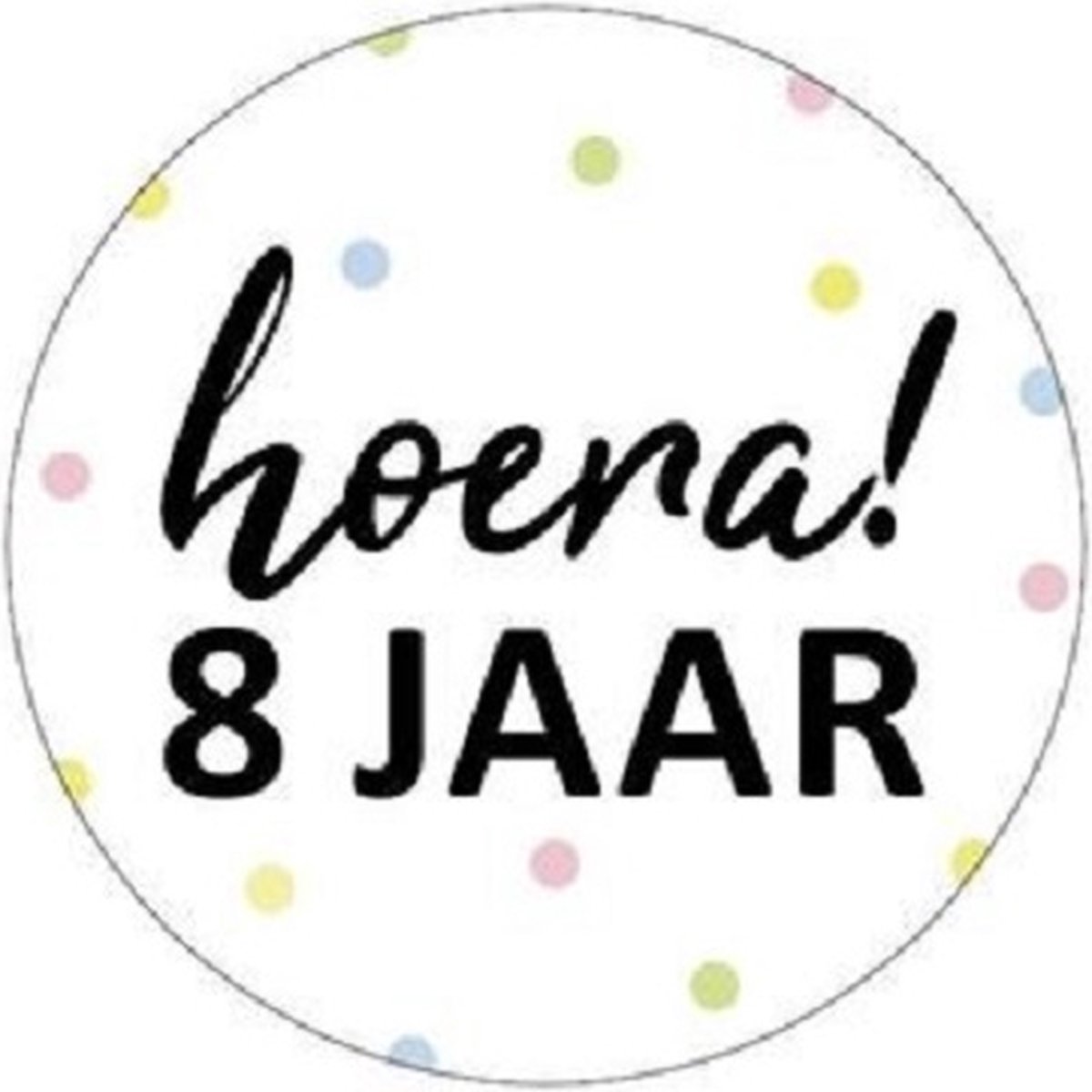 10x Sluitsticker Hoera 8 Jaar RONA DESIGN® - Sluitstickers - 40mm - Jarig - Hoera - Feest - Uitdelen - Sluitzegel - Traktatiesticker - Verjaardag - 8 Jaar - Traktatie - 10 Stuks - Stickers - Cadeausticker - Wensetiket