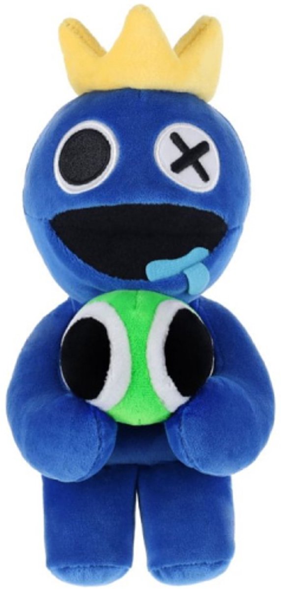 Blauw - Rainbow Friends Roblox Pluche Knuffel 24 cm - Roblox, Garten of Banban, Doors, Rainbow Friends - Speelgoed Knuffels voor Kinderen Jongens Meisjes - Roblox Gift Card Cadeau - Blue Green Yellow Orange Cyan