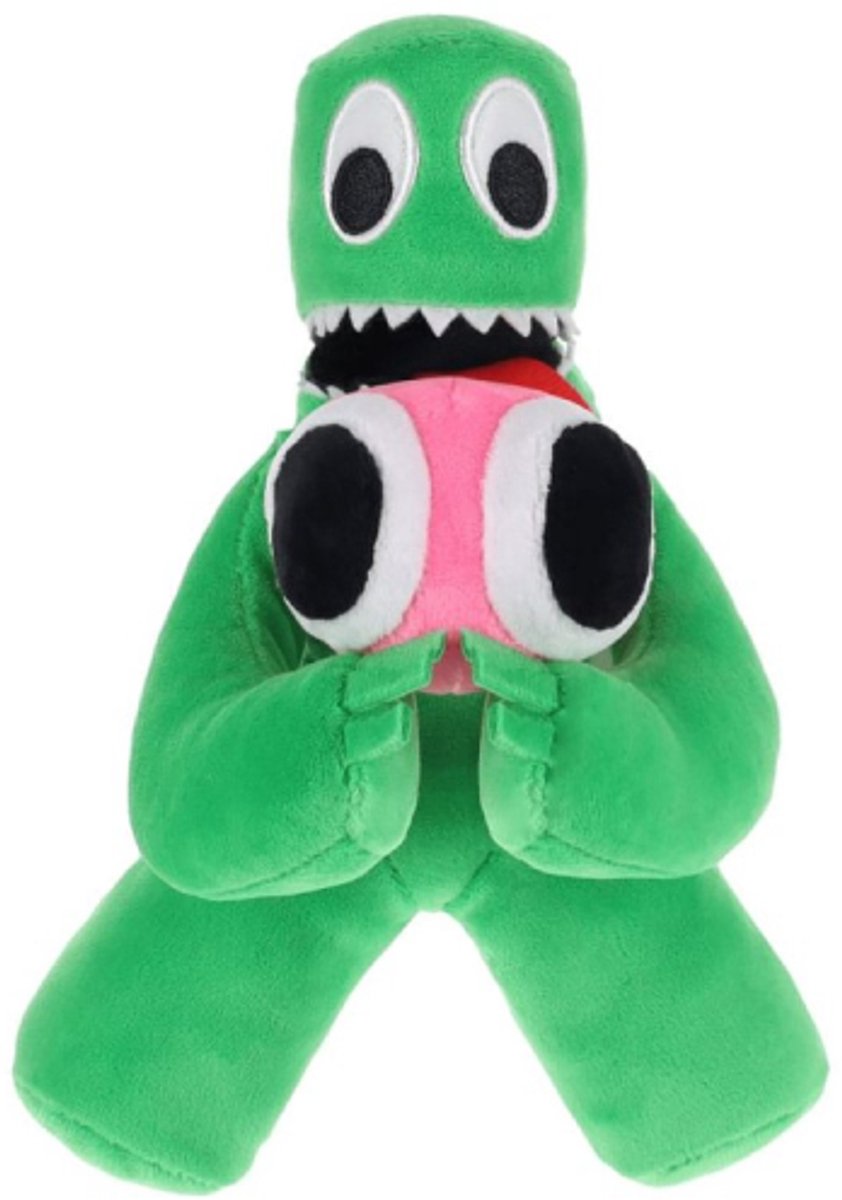 Groen - Rainbow Friends Roblox Pluche Knuffel 24 cm - Roblox, Garten of Banban, Doors, Rainbow Friends - Speelgoed Knuffels voor Kinderen Jongens Meisjes - Roblox Gift Card Cadeau - Blue Green Yellow Orange Cyan