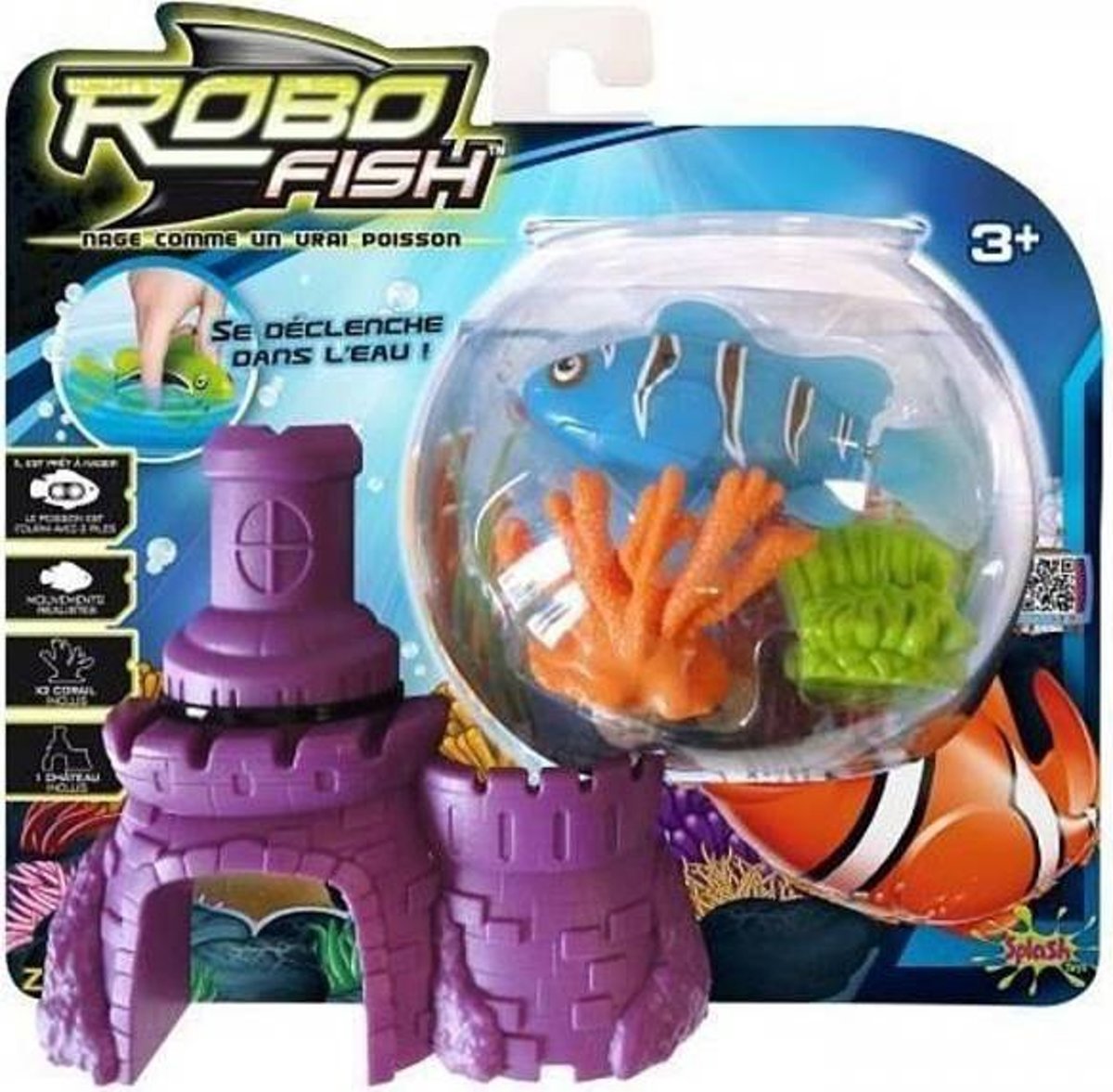 ROBOFISH ROBOTVIS MET NET EN 2 STUKKEN KORAAL blauw