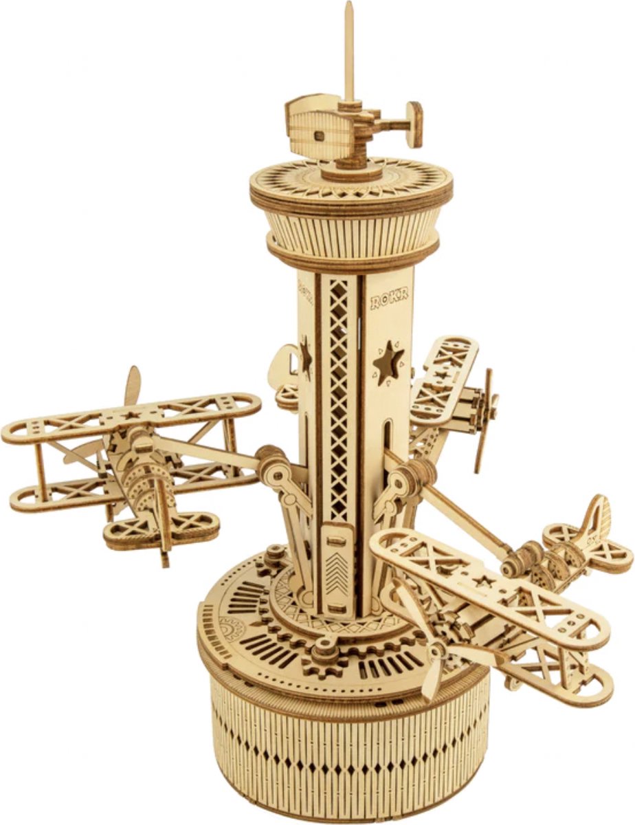 Robotime - Air-Control Tower - Houten modelbouw - Modelbouw - DIY - Hout 3D puzzel - Tieners - Volwassenen - 400 stuks