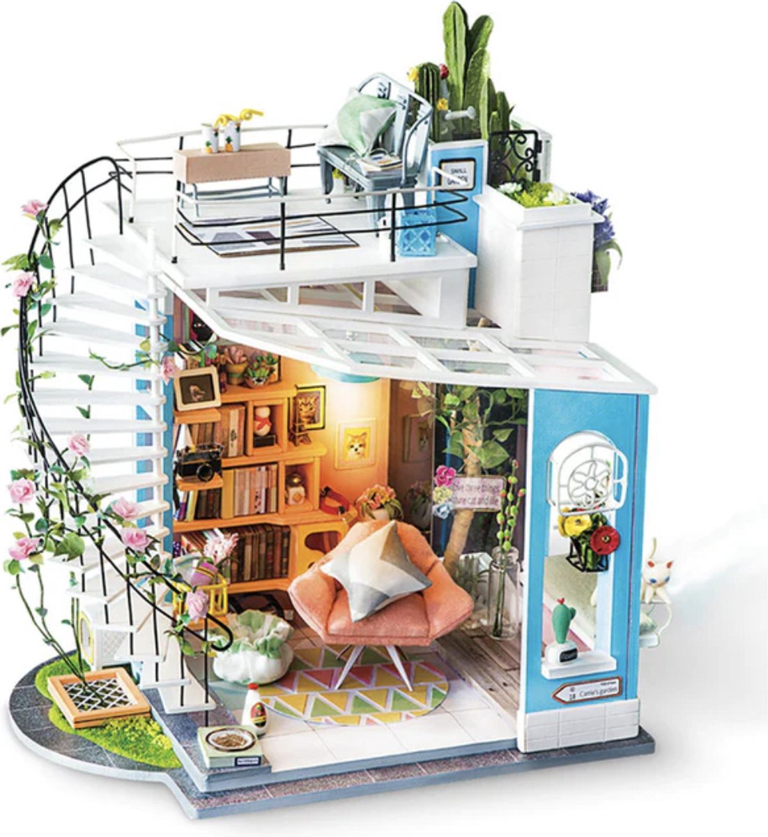 Robotime - Modelbouw - Doras Loft - Miniatuur bouwpakket - Houten modelbouw - hout/papier/kunststof - Modelbouw - DIY - Hout 3D puzzel - Tieners - Volwassenen - Diorama