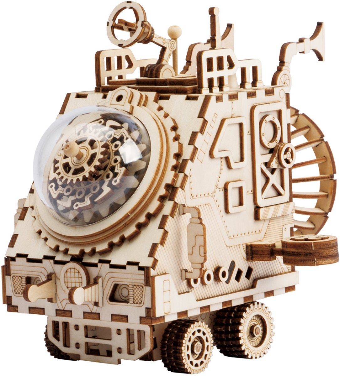   AM681 3D houten puzzel muziekdoos Spaceship