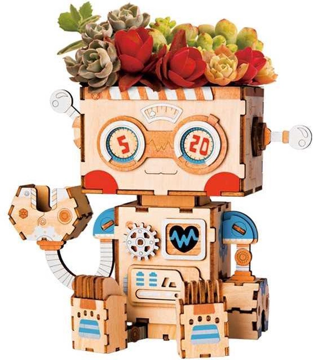 Robotime DIY Flowerpot Robot FT761 18x13,6x15,5cm