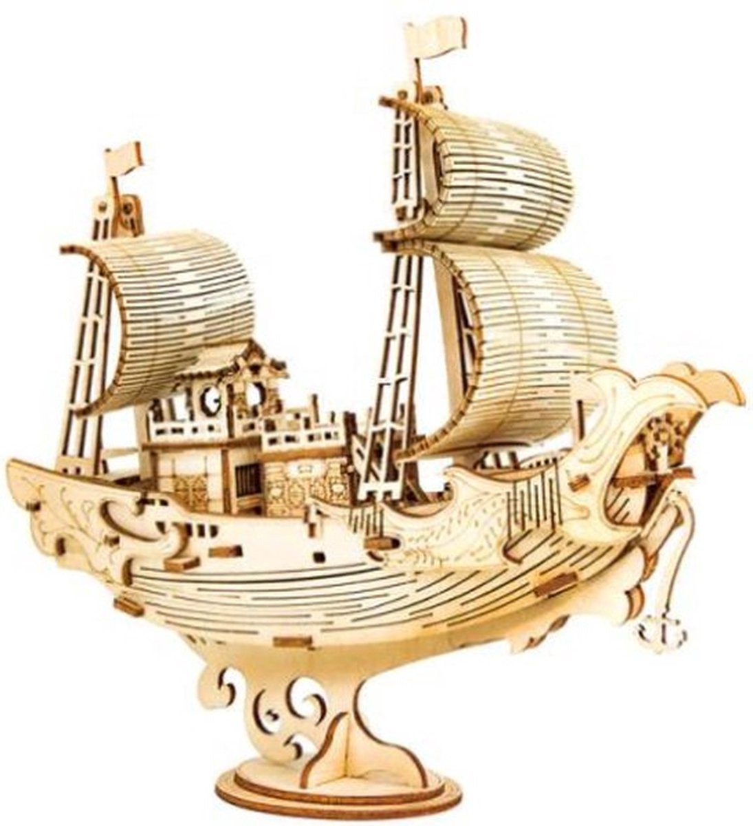 Robotime Japanese Ship Modelbouw Bouwpakket Hout 3D Puzzel Kinderen Volwassenen