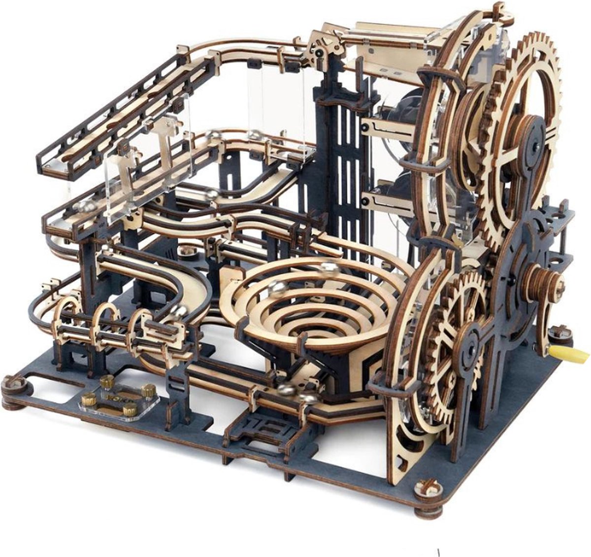     - Marble Run -   Hout - Houten Modelbouw - Modelbouwpakket - Doe Het Zelf Pakket - Voor Jong En Oud - Inclusief 10 Knikkers