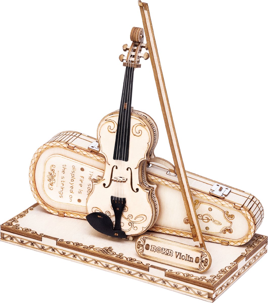 Robotime Violin TG604K - Houten 3D DIY bouwset viool - Bouwpakket - Miniatuur - Instrument