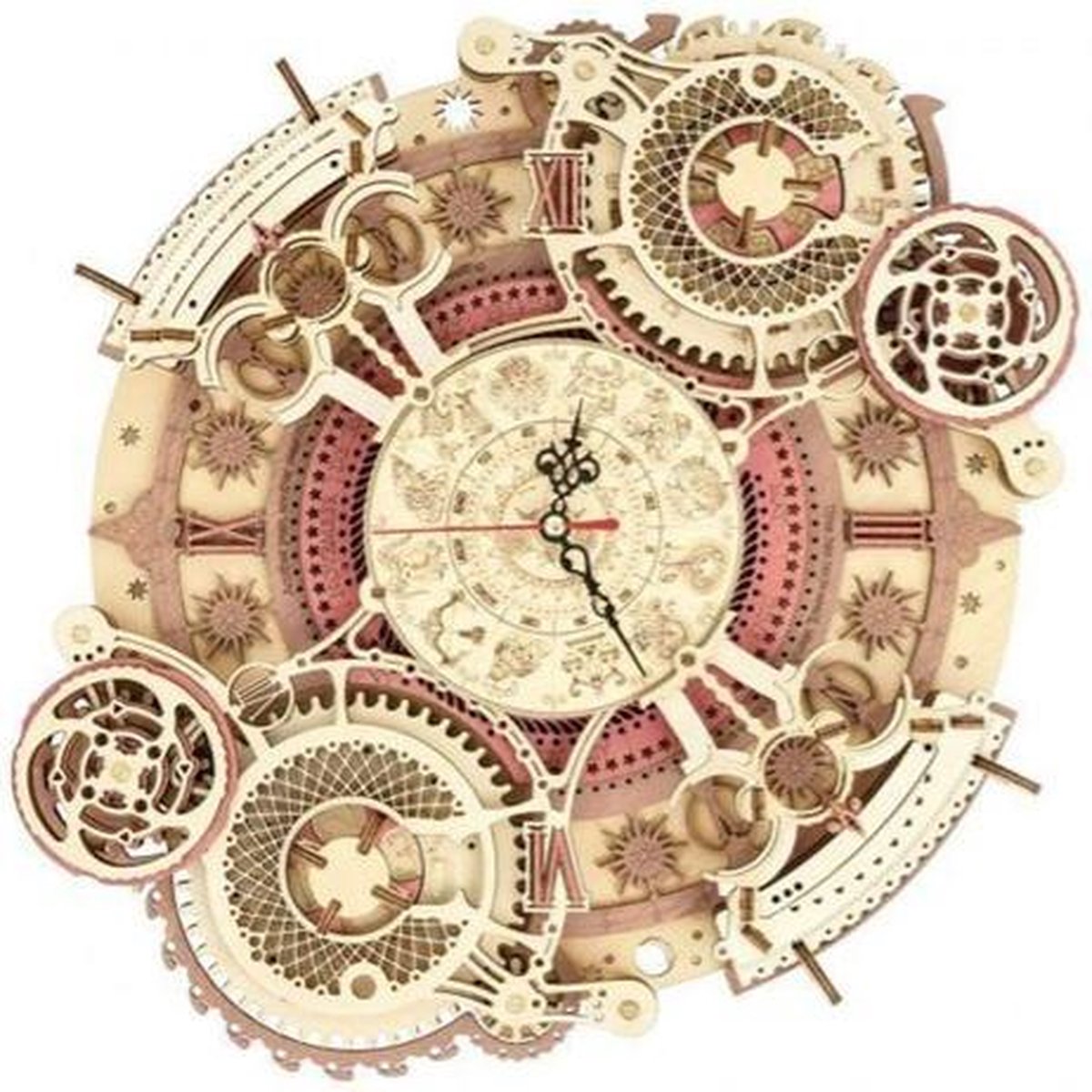 bouwpakket zodiac wall clock 33,5 x 5,5 cm hout