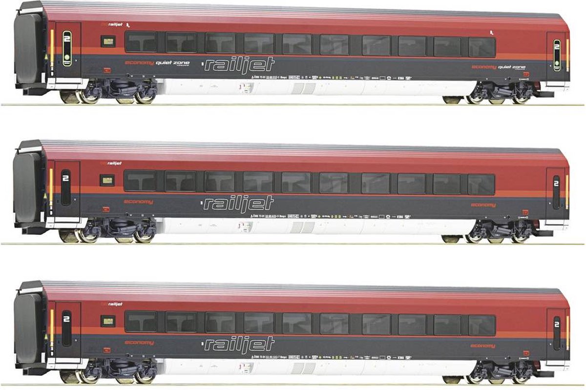 Roco 74041 H0 3-delige set Railjet van de ÖBB