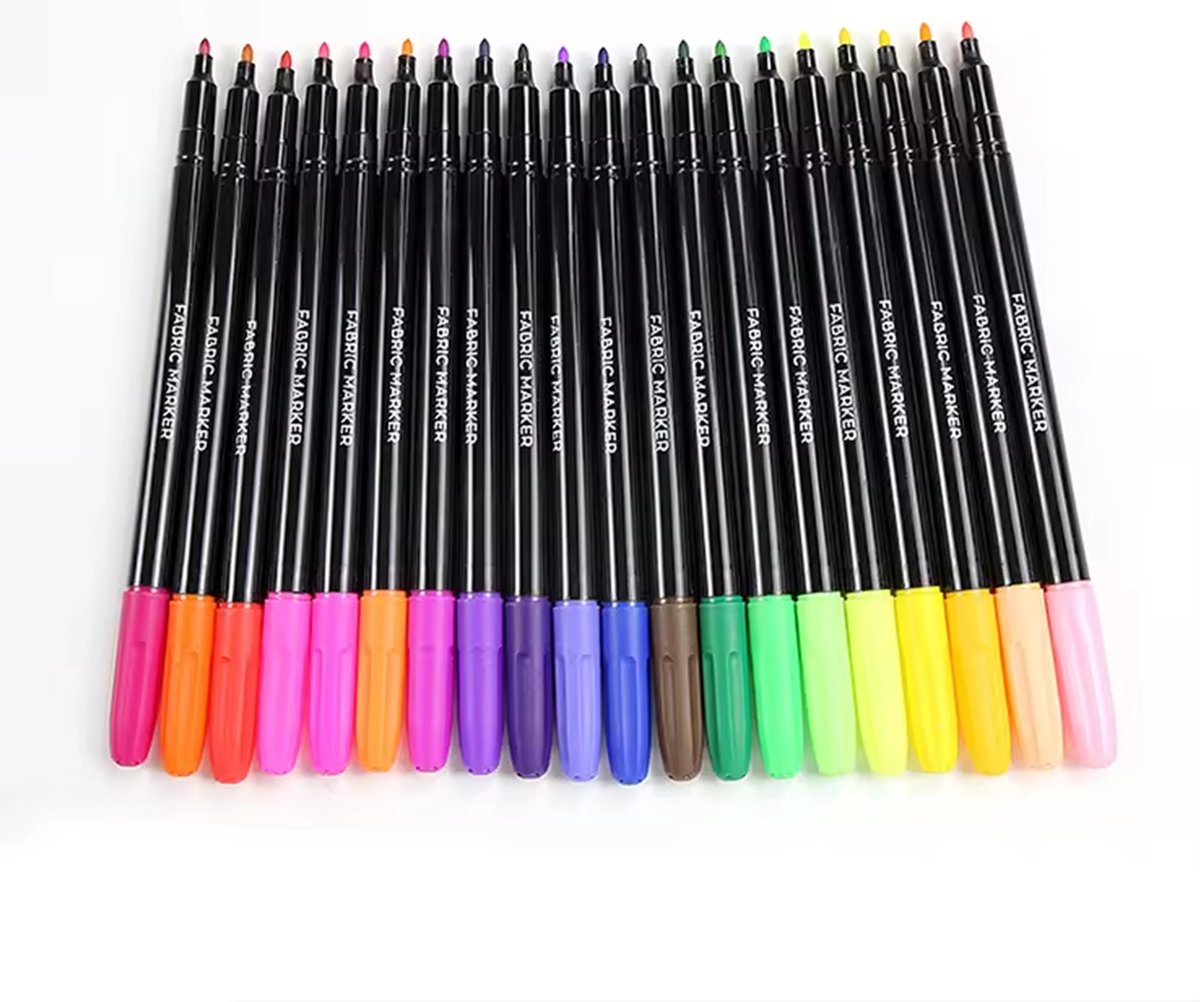 Roegaarden Textielstiften - 24 stuks - Textiel stiften - Kleding stiften - Schoenkado - Textielmarkers