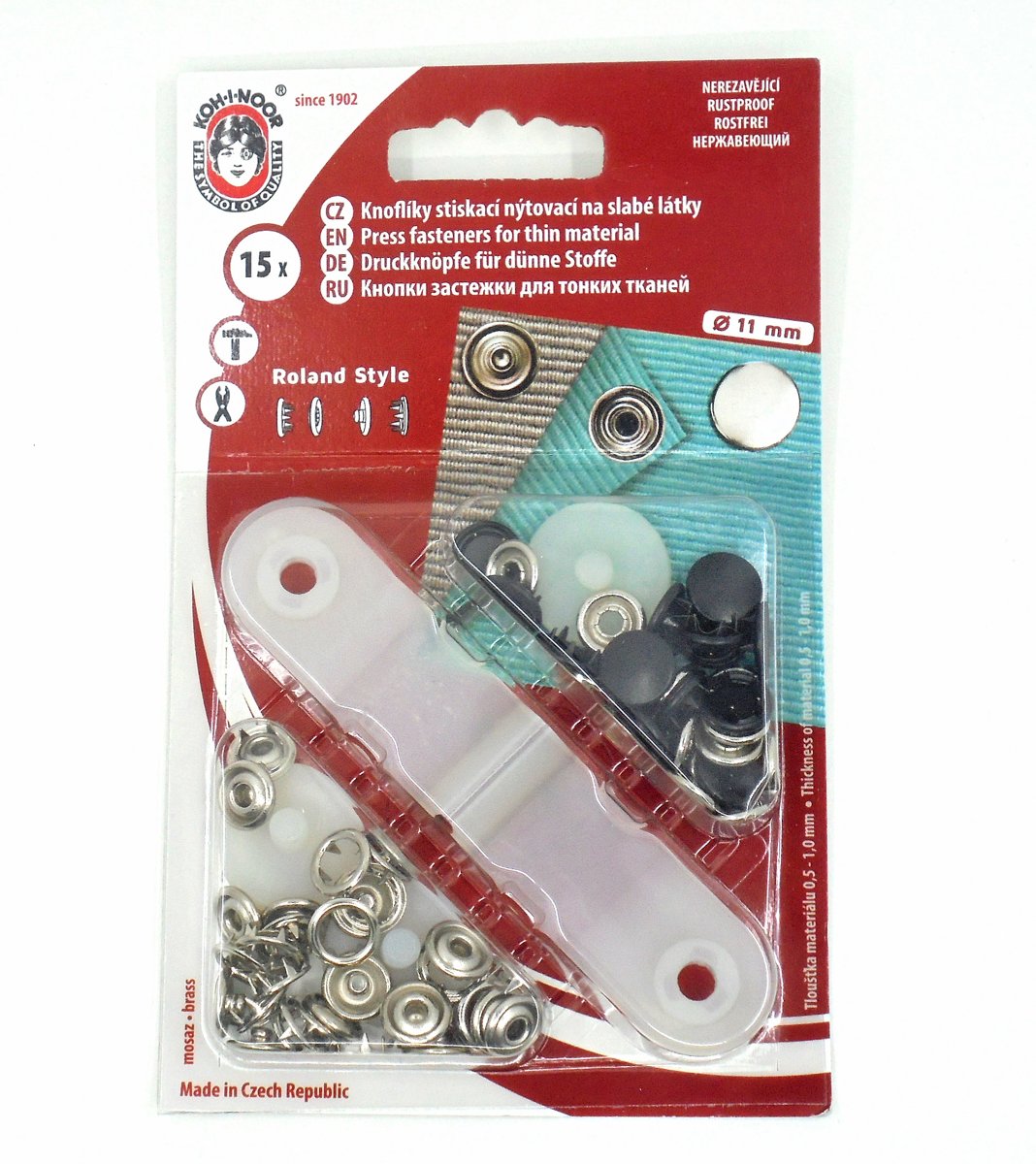 Dichte inslag drukknoop zwart 10,5 mm