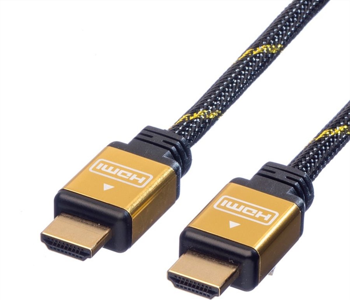 ROLINE 11.04.5500 HDMI kabel 1,5 m HDMI Type A (Standaard) Zwart, Goud