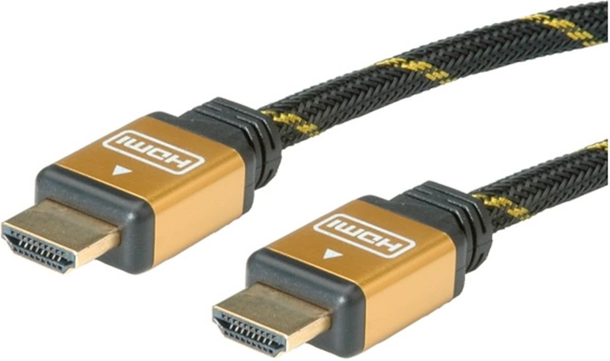 ROLINE 11.04.5510 20m HDMI HDMI Zwart, Goud HDMI kabel