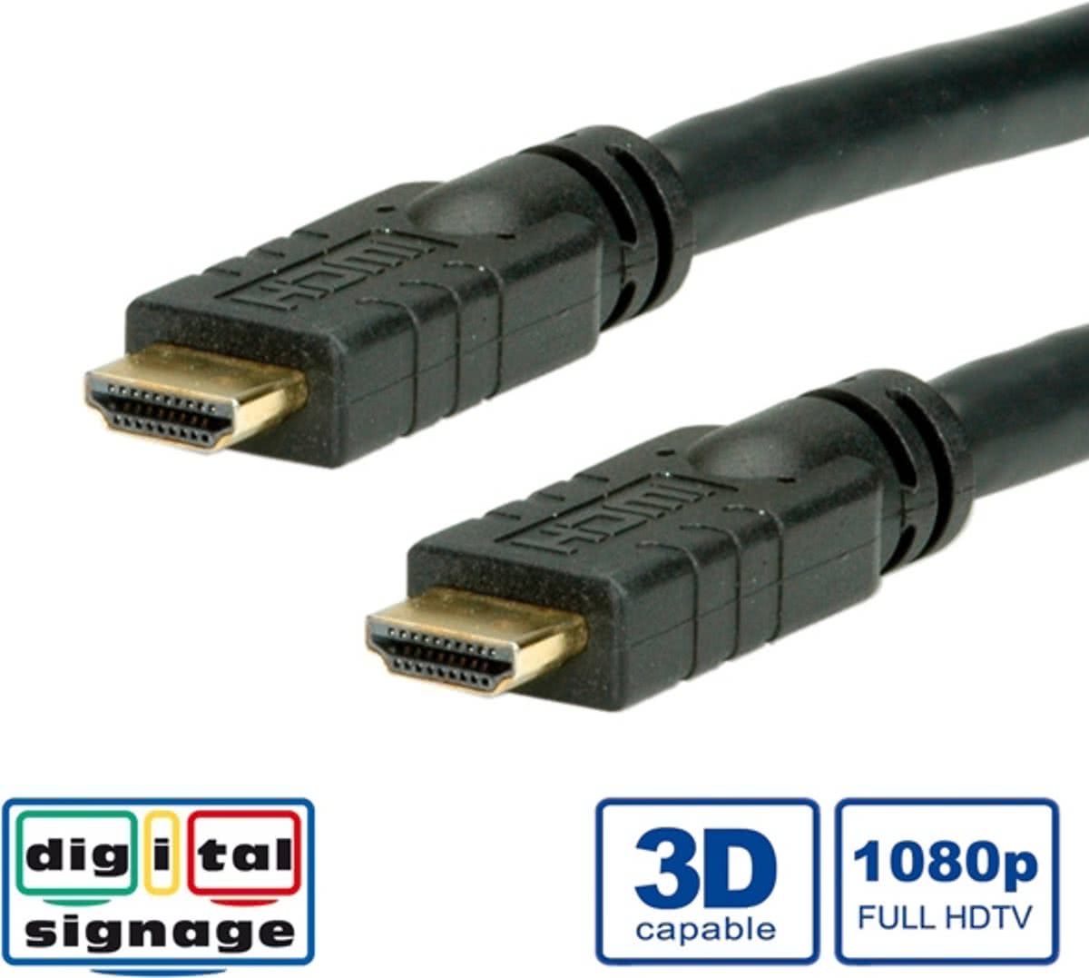 ROLINE HDMI High Speed Cable with Ethernet, M - M, with Repeater 25 m HDMI kabel