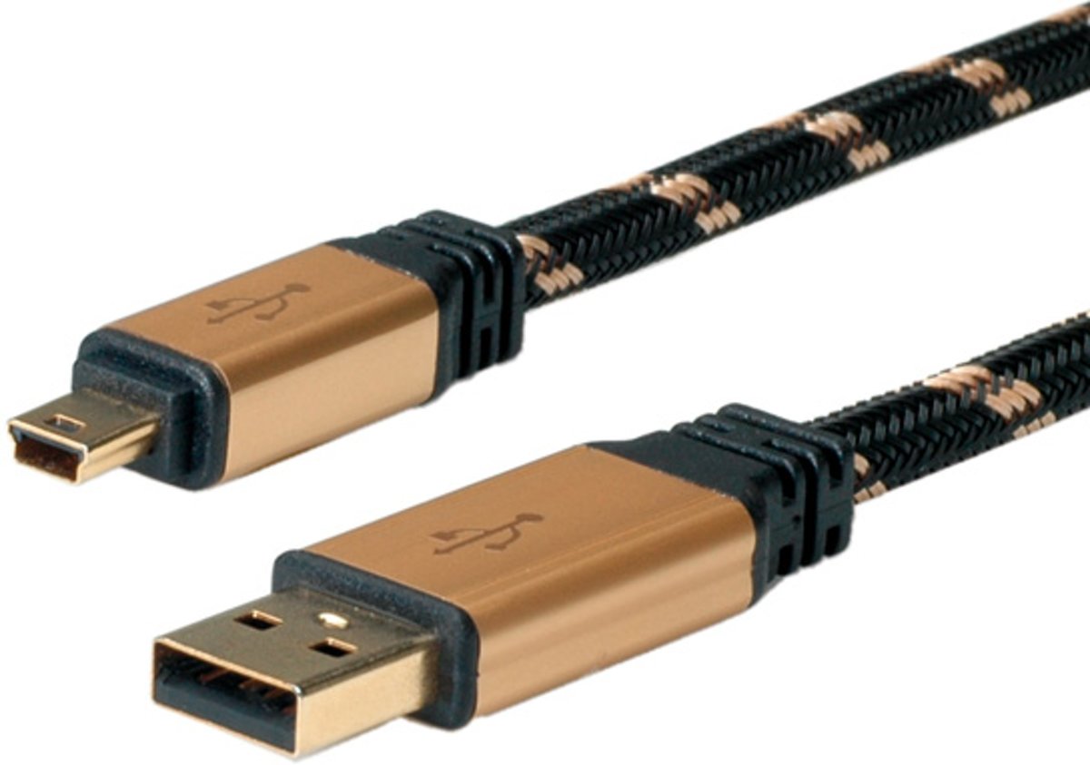 Roline USB naar USB Mini B kabel - USB2.0 - 0,80 meter