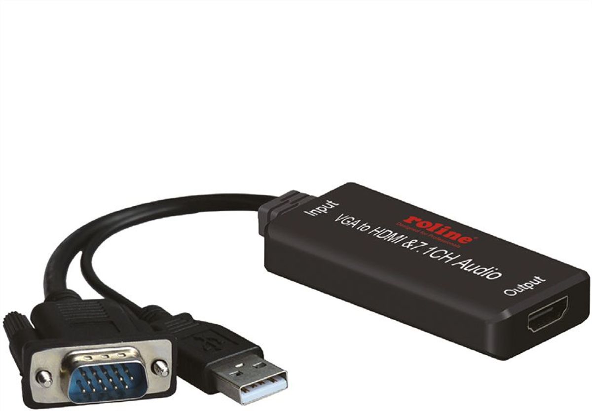 Roline VGA naar HDMI converter - met HDCP en 7.1ch audio - 0,15 meter