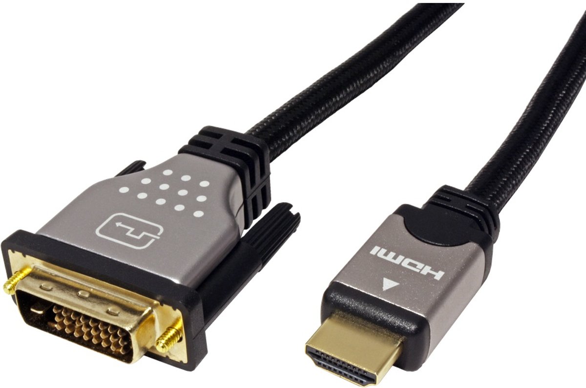 Roline hoge kwaliteit DVI-D Dual Link - HDMI kabel / UL - 1 meter