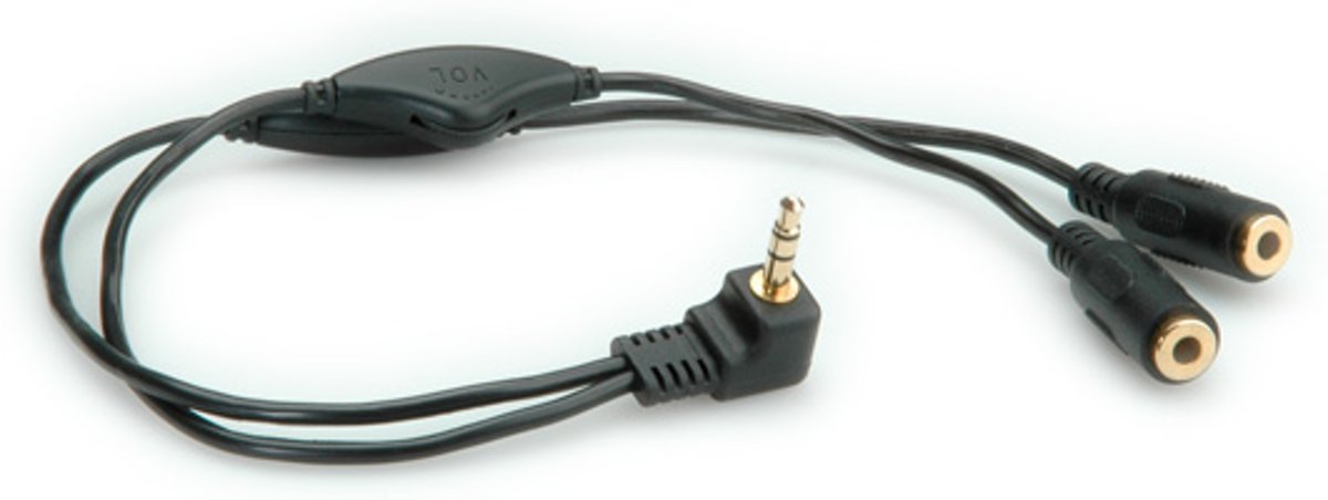 Stereo 3,5mm Jack splitter met volumeregeling