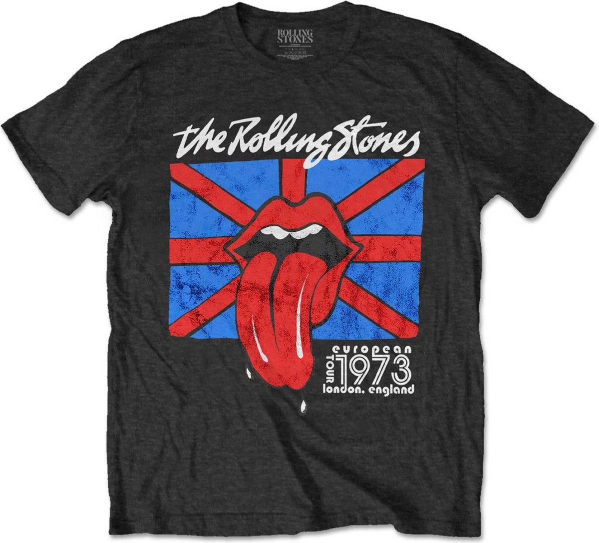 The Rolling Stones Heren Tshirt -XL- London European 73 Zwart