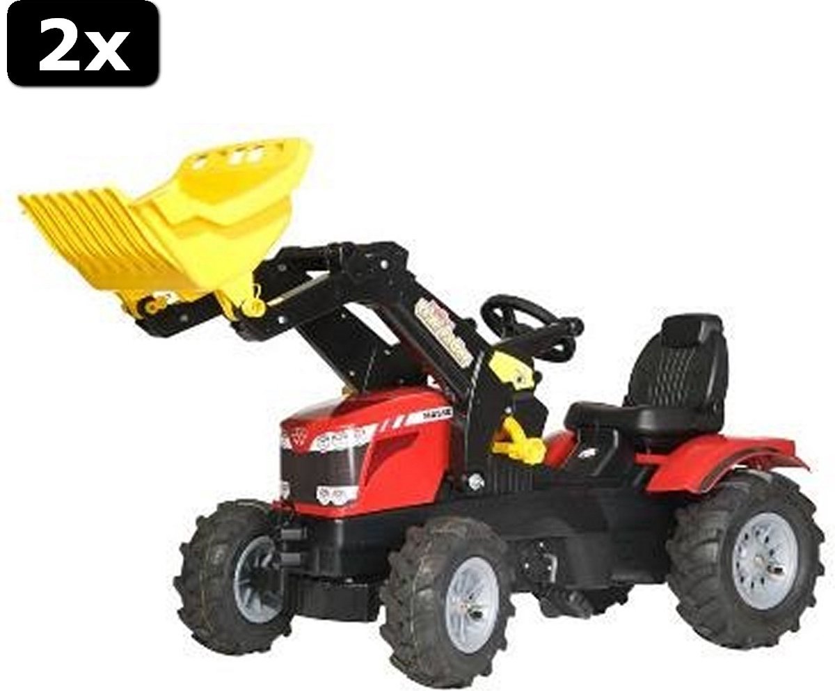 2x Rolly Toys 611140 RollyFarmtrac MF8650 Tractor met Lader en Luchtbanden