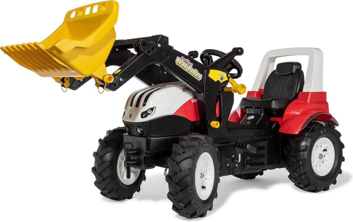 Rolly Toys Traptractor Met Lader/luchtbanden Steyr Rood/zwart