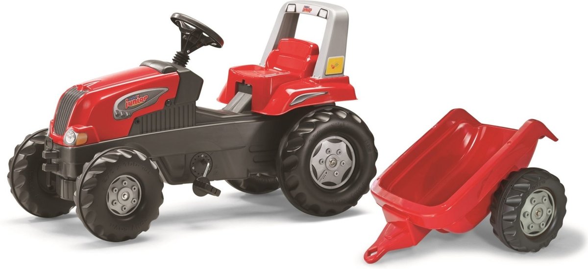 Rollytoys Junior trac rood met aanhanger