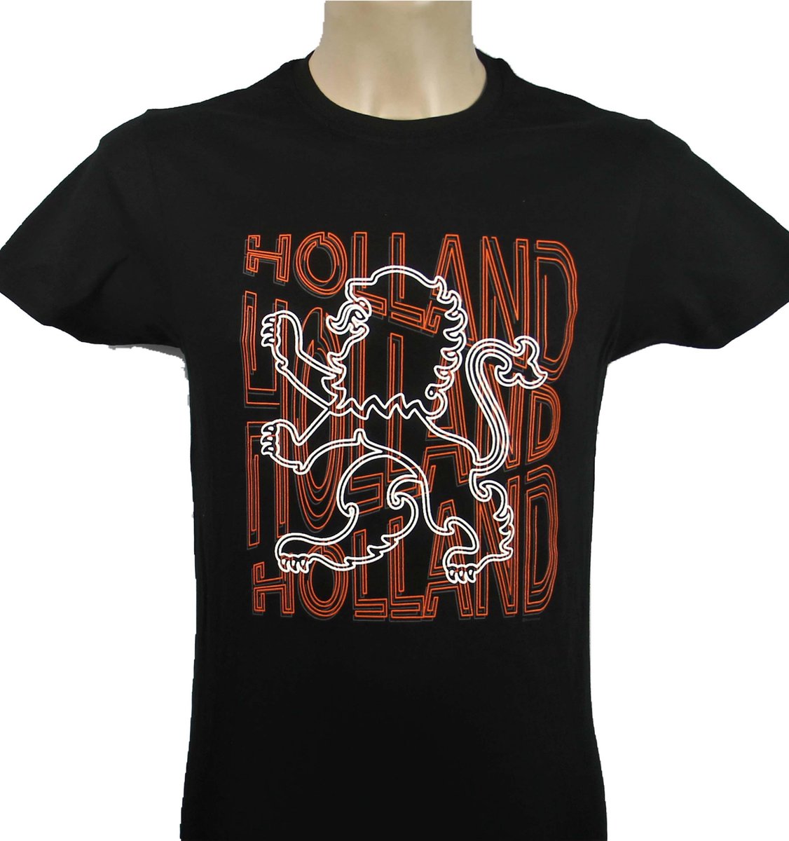 T-Shirt - Casual T-Shirt - Fun T-Shirt - Fun Tekst - Lifestyle T-Shirt - Mood - Koningsdag - Oranje Boven - Leeuw - HOLLAND -Zwart - M