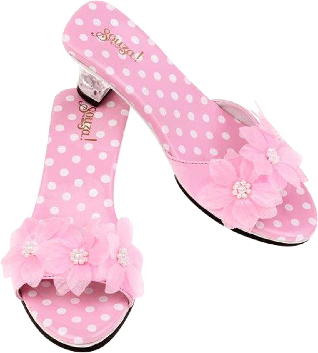 Rose & Romeo Souza Slipper hoge hak Kiki bloemen, roze, mt. 27/28 (1 paar)