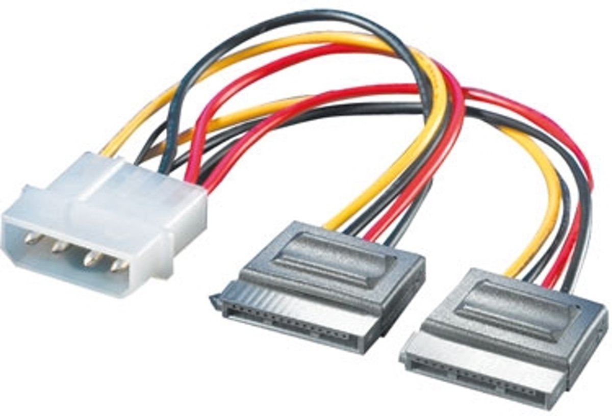 Rotronic 11.03.1050 Intern 0.12m Molex (4-pin) SATA Zwart, Rood, Geel electriciteitssnoer