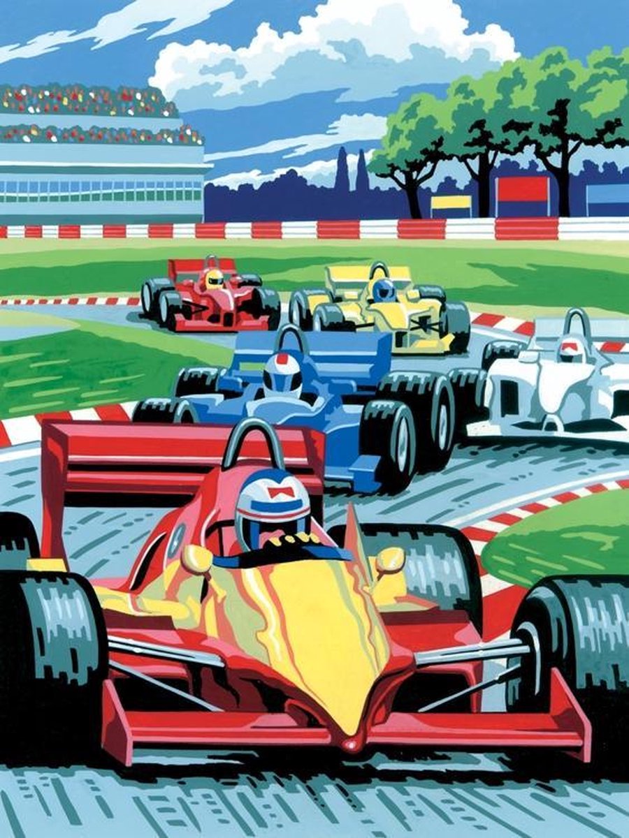 Schilderen op nummer - Paint by numbers -  Formule 1 22x30cm - Schilderen op nummer volwassenen - Paint by numbers volwassenen