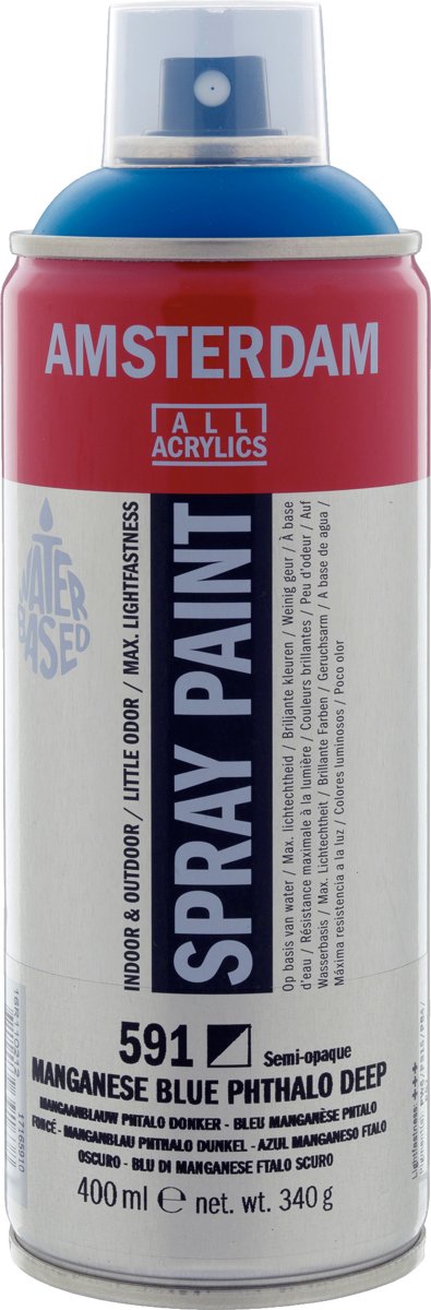 Amsterdam acrylspray 400 ml 591 mangaanblauw phtalo donker