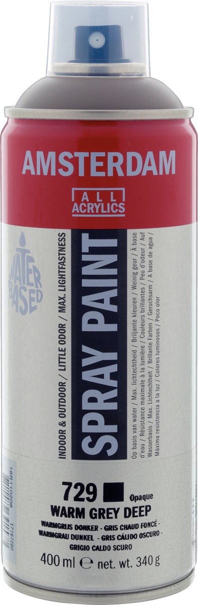 Amsterdam acrylspray 400 ml 729 warmgrijs donker