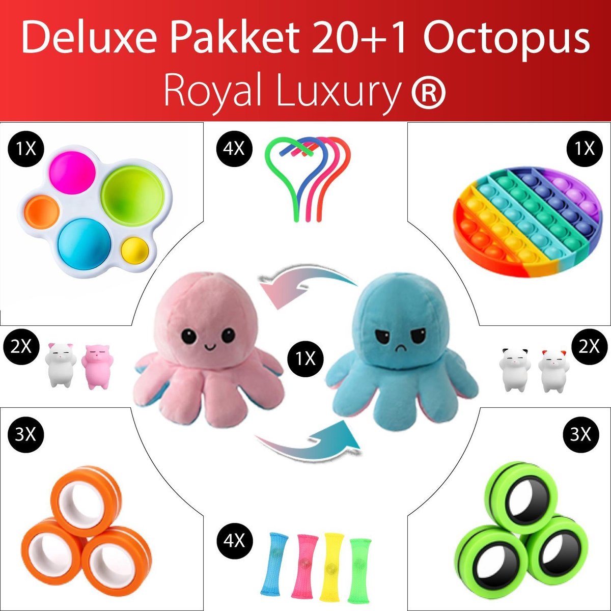 Royal Luxury® Fidget toys Pakket - Pop It - Simple Dimple - fidget toy