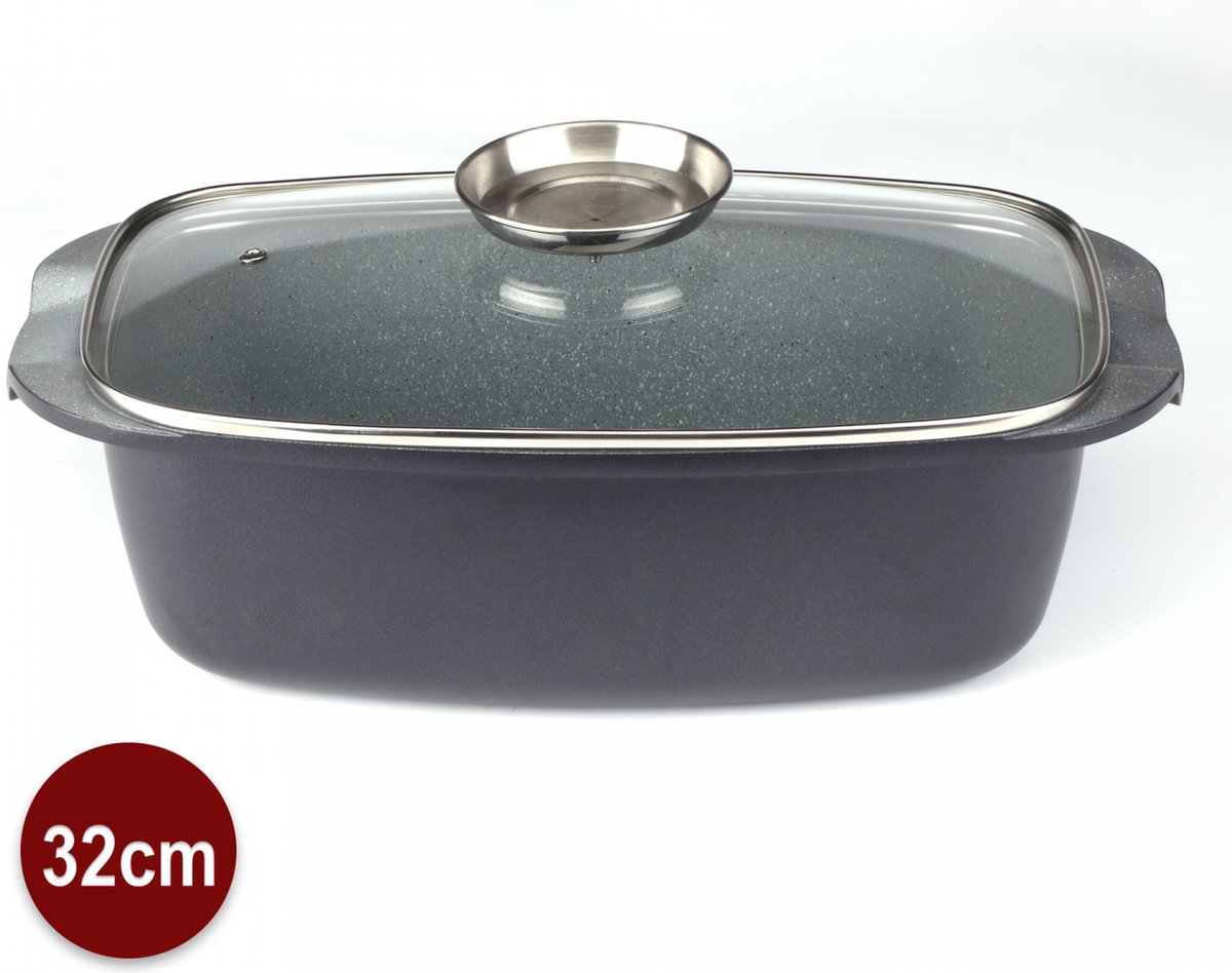 Royalty Line RL-ACR32M: 32cm Marmeren Braadpan Met Coating