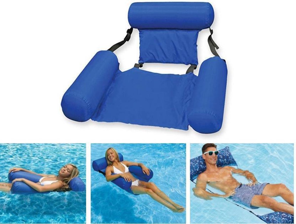 WaterHangmat- Rs&k Waterspeelgoed- Opblaasbare Water zitstoel - Zwembad - Zwembad Lucht bed – Blauw