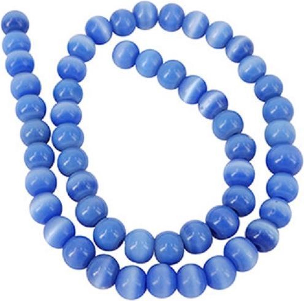 Parelmoer Blauw Kralen Streng – Gekleurd (7 mm)