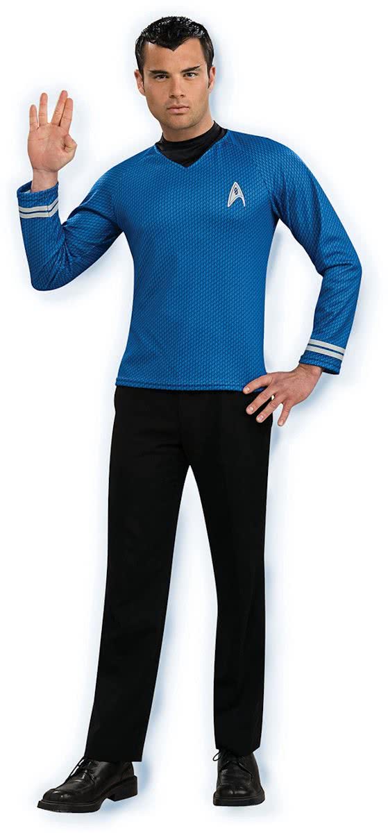 Blauw Star Trek™ shirt voor mannen - Verkleedkleding - Large