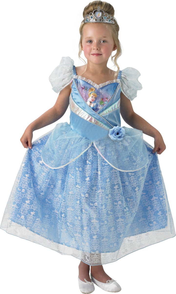 Disney Prinsessenjurk Assepoester Shimmer - Kostuum Kind - Maat 116/128